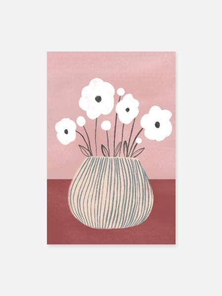 Flower study - Poster 40x60 cm - Weiß