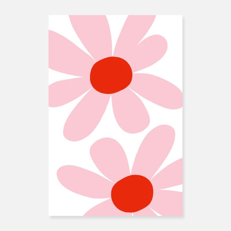 Fleurs rose rouge Poster 40 x 60 cm