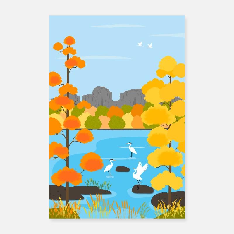 Herbstliche Landschaft Poster 40x60 cm