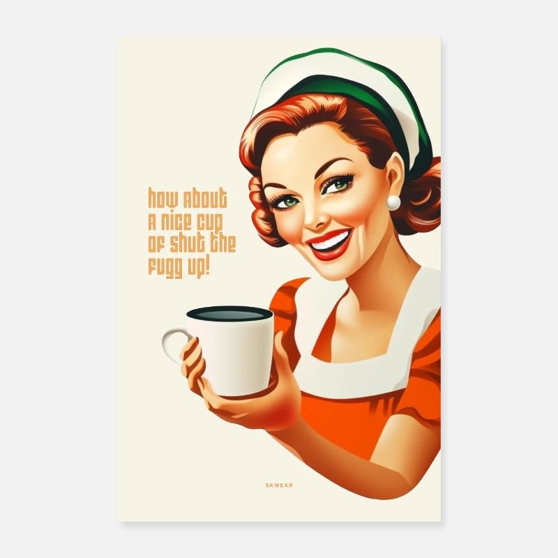 Oh, bitte nehmen Sie eine Tasse Poster 40x60 cm