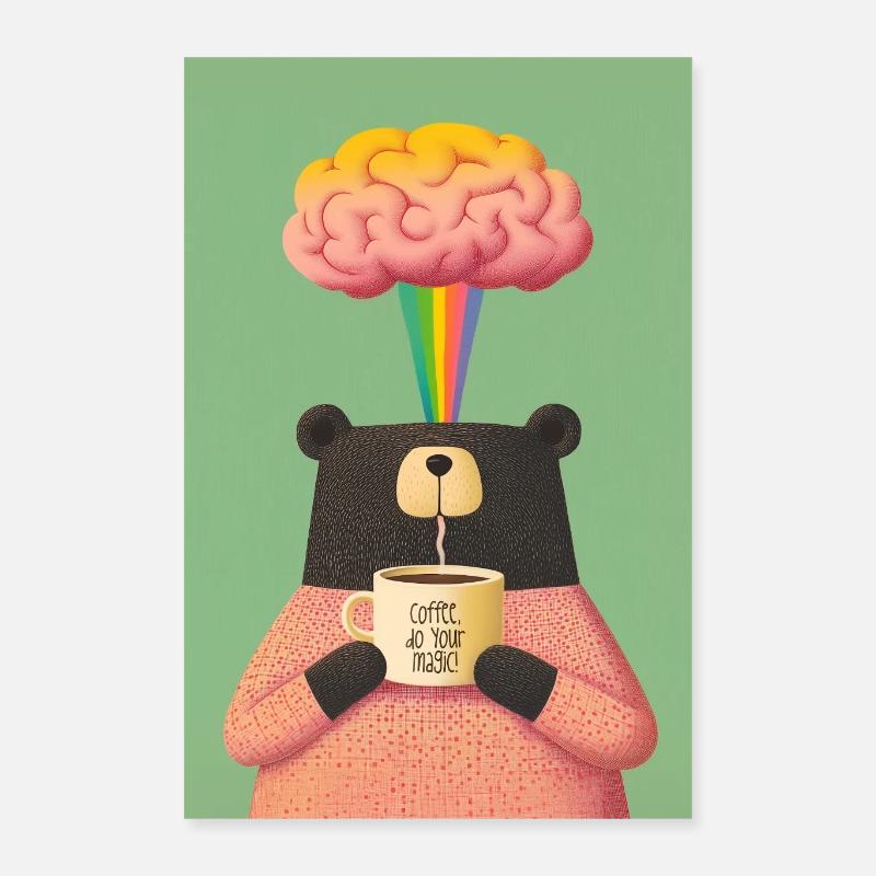 Coffee, do your magic! - Poster 40x60 cm - Weiß