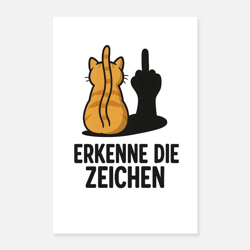 Waving Cat Shadow Cats Recognize the Signs Poster 16" x 24" (40x60 cm)