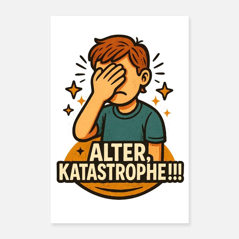 Alter Katastrophe Lustiger Spruch Fun Meme Poster 40x60 cm