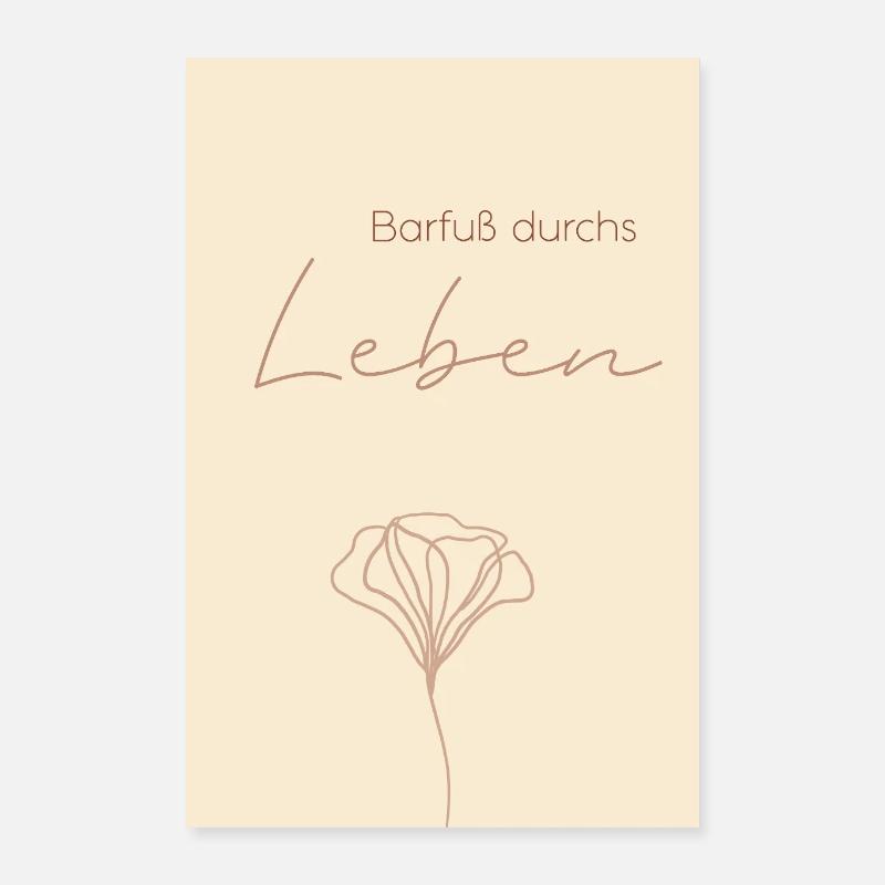 Poster "Barfuß durchs Leben. Boho Minimalistic Poster 40x60 cm