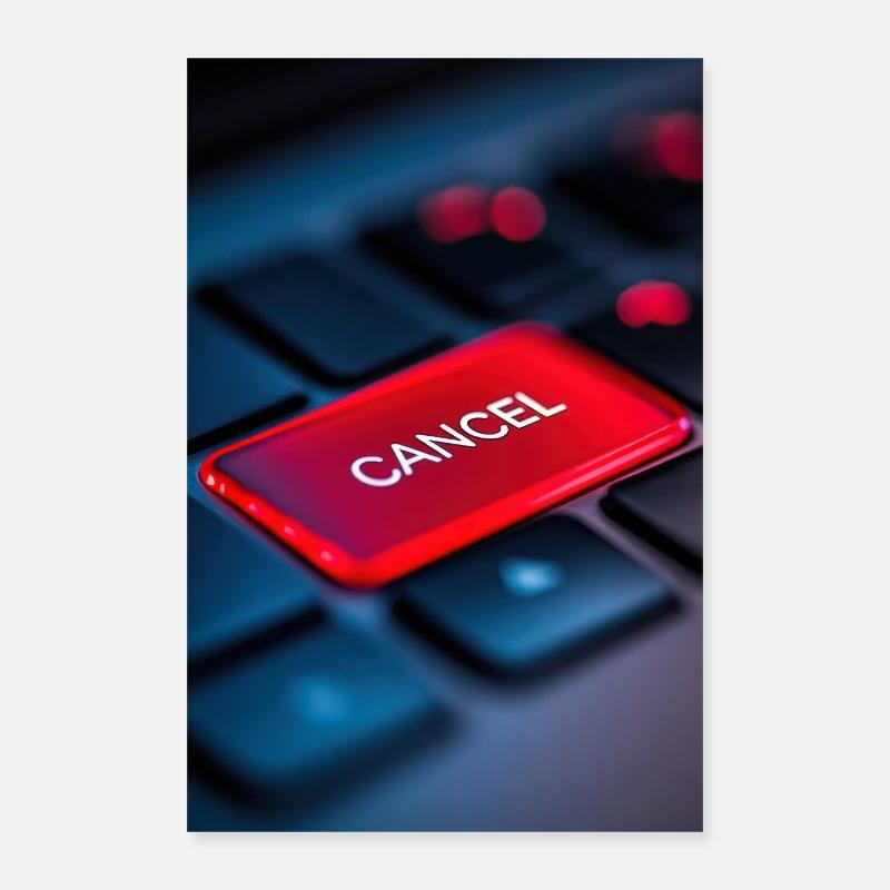 Red Cancel Key Highlight Poster 16" x 24" (40x60 cm)
