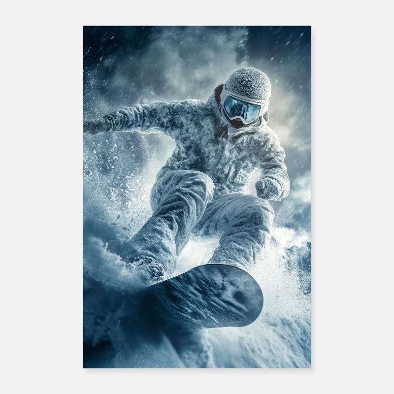 Frozen Thrill Snowboarder Poster 40x60 cm