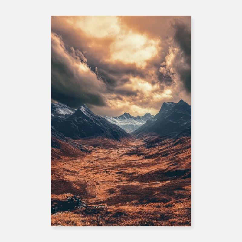 Epic Sunset Over Highland Valley Poster 16" x 24" (40x60 cm)