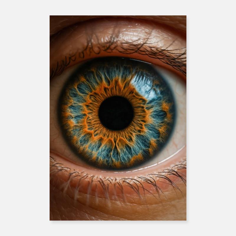Iris bleu feu Gros plan Poster 40 x 60 cm