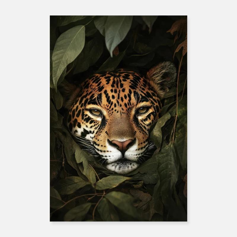 Jaguar caché dans la jungle Poster 40 x 60 cm