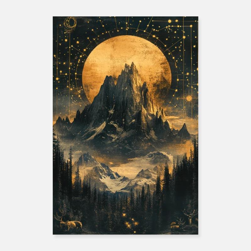 Celestial Mountain Dreamscape Poster 16" x 24" (40x60 cm)