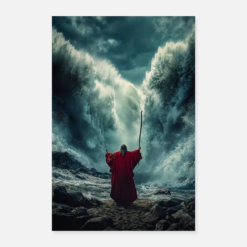 Séparer la mer avec la puissance Poster 40 x 60 cm
