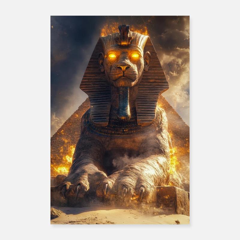 Erweckte Sphinx des Feuers Poster 40x60 cm
