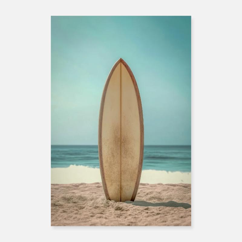 Explosion du surf en noir et blanc Poster 40 x 60 cm