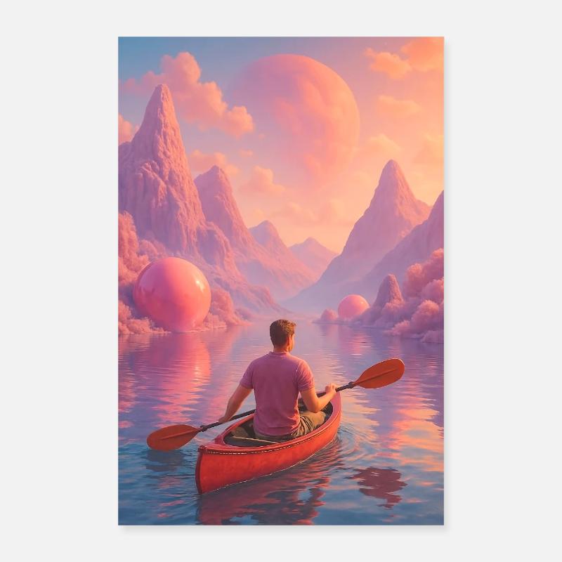 Excursion en canoë de rêve Poster 40 x 60 cm