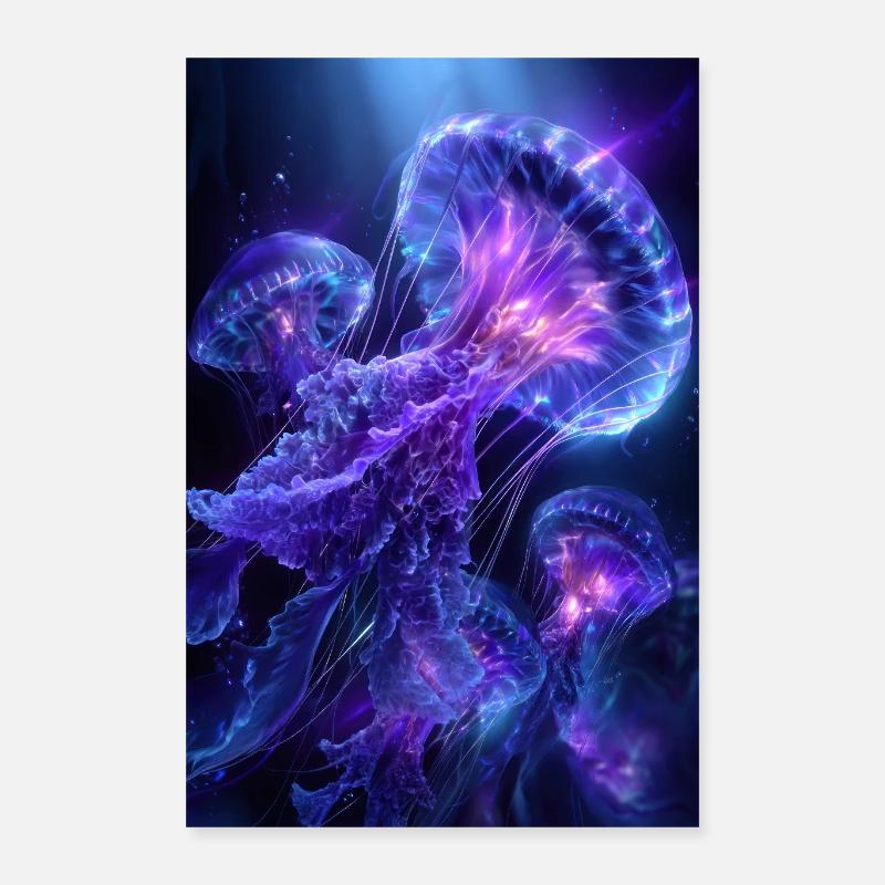 Méduse néon Poster 40 x 60 cm