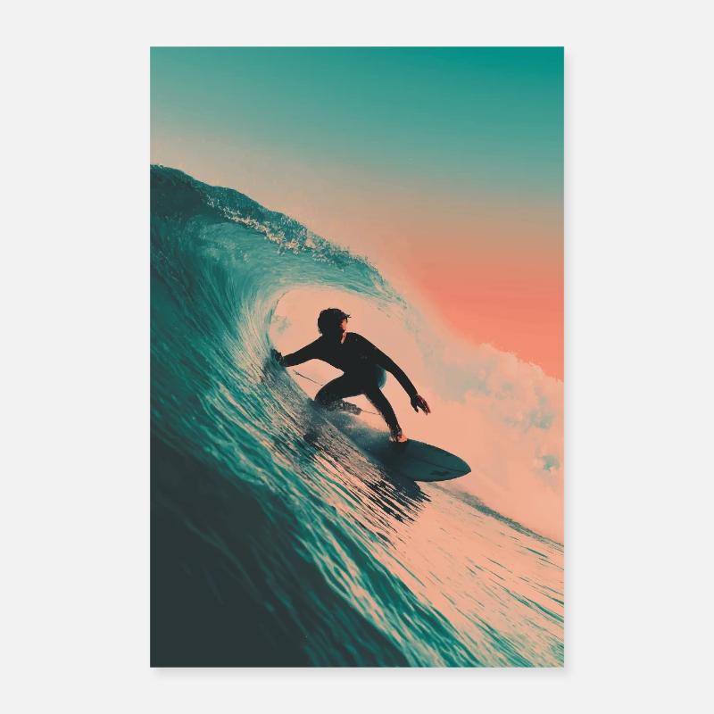 Sunset Wave Surf Poster 40 x 60 cm