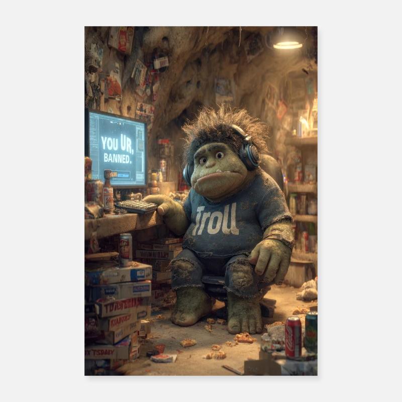 Internet-Troll wird gesperrt Poster 40x60 cm