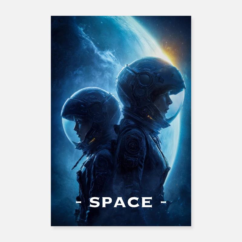 Astronautes dans l’espace lointain Poster 40 x 60 cm