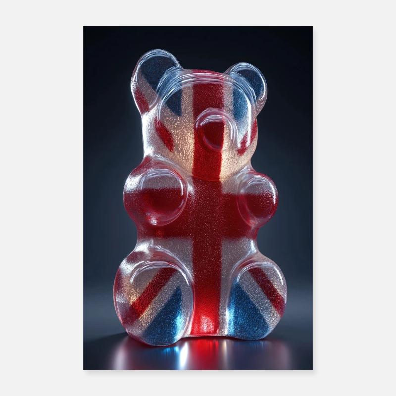 Drapeau britannique Gummy Bear Poster 40 x 60 cm