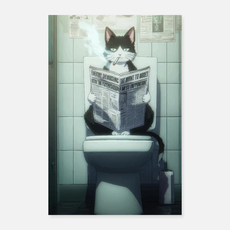 La routine matinale de Cool Cat Poster 40 x 60 cm