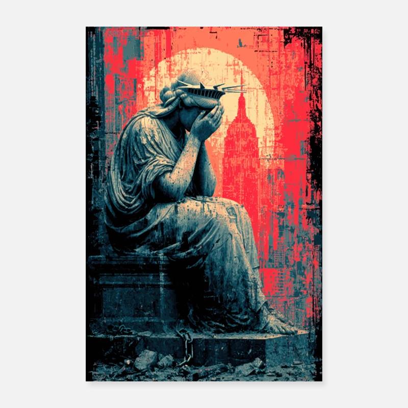 Statue de la Liberté en pleurs Poster 40 x 60 cm