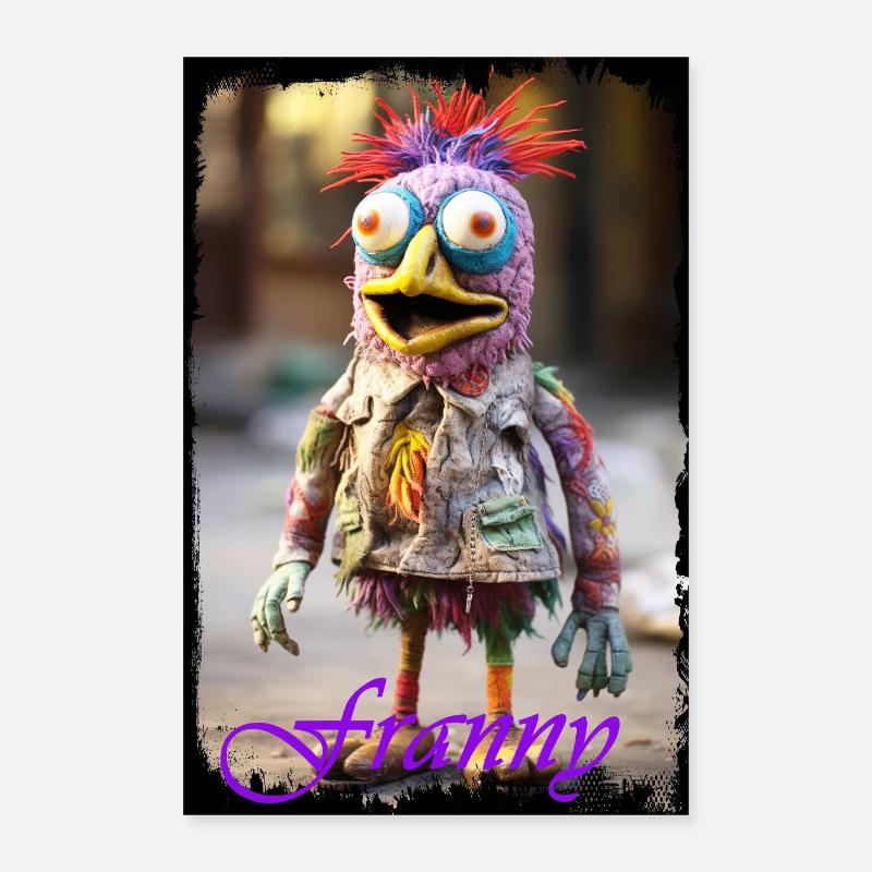 Colorful doll monster with funny design Poster 16" x 24" (40x60 cm)