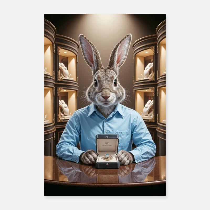Humanoider Hasenschmuck Poster 40x60 cm