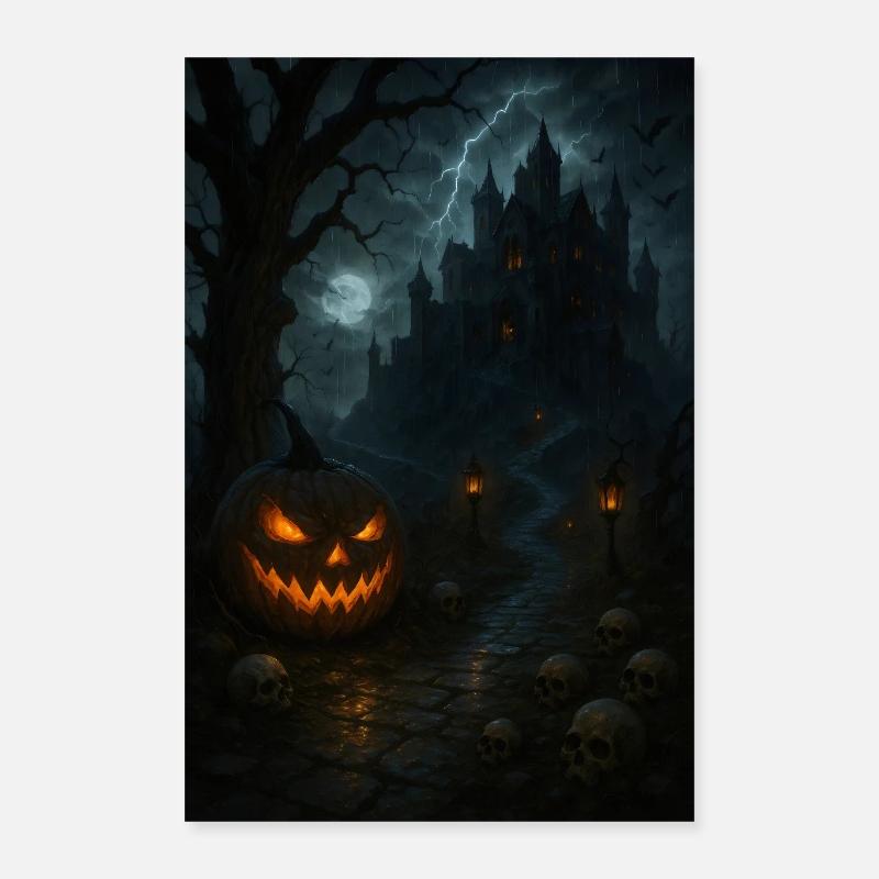 Citrouille d’Halloween Effrayant Poster 40 x 60 cm