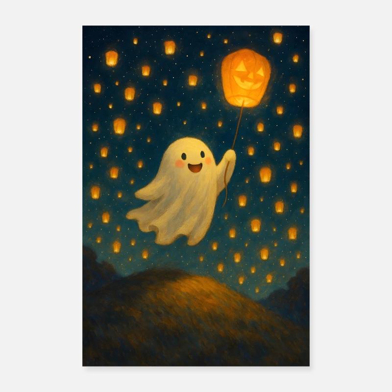 Halloween fantôme mignon Poster 40 x 60 cm