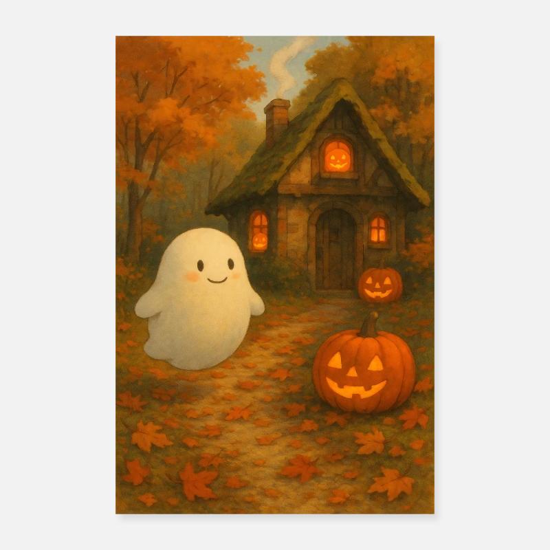 Fantôme dans la forêt d’automne Poster 40 x 60 cm