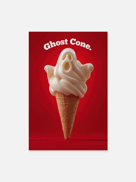 Ghost Cone IceCream - Poster 16" x 24" (40x60 cm) - white - Front