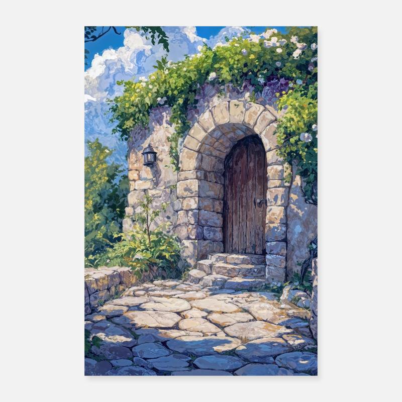 flowery house Poster 40 x 60 cm