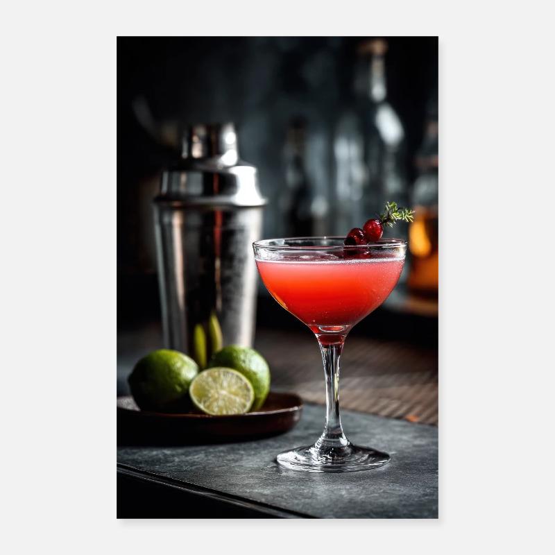 Crimson Citrus Cocktail Poster 16" x 24" (40x60 cm)