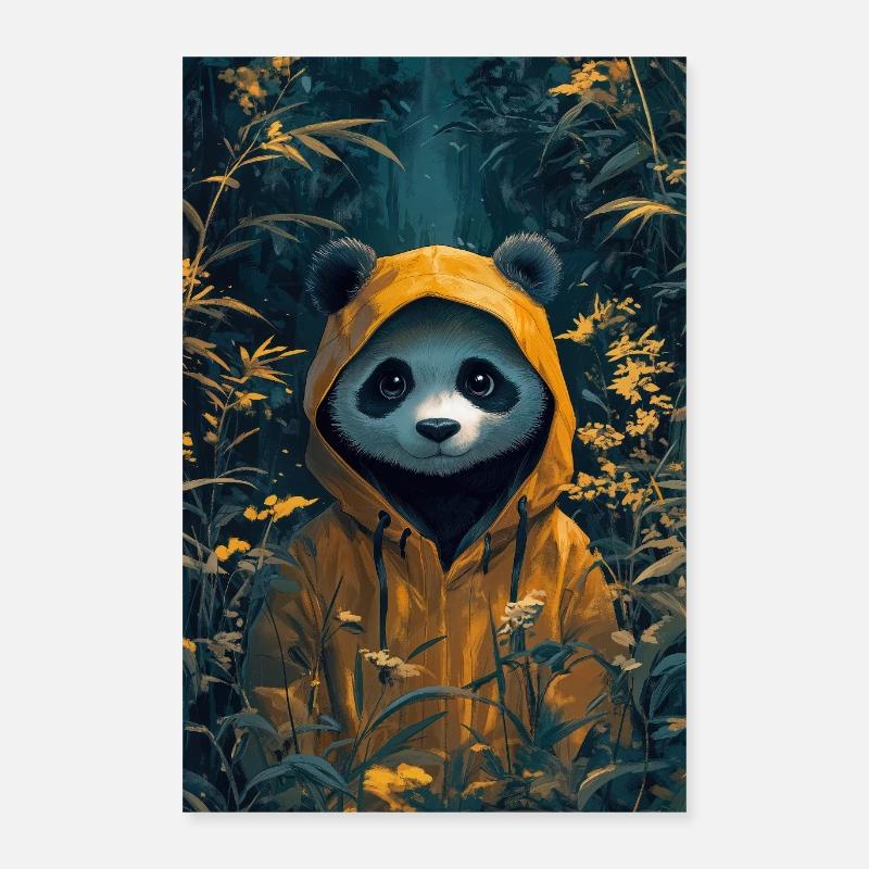 Illustration eines humanoiden Pandas Poster 40x60 cm