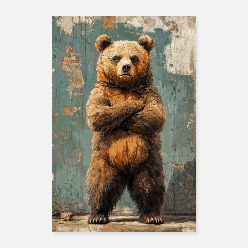 Illustration eines Bären Poster 40x60 cm