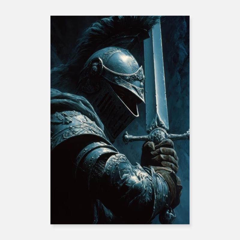 Dark Knight with Silver Sword Poster 16" x 24" (40x60 cm)