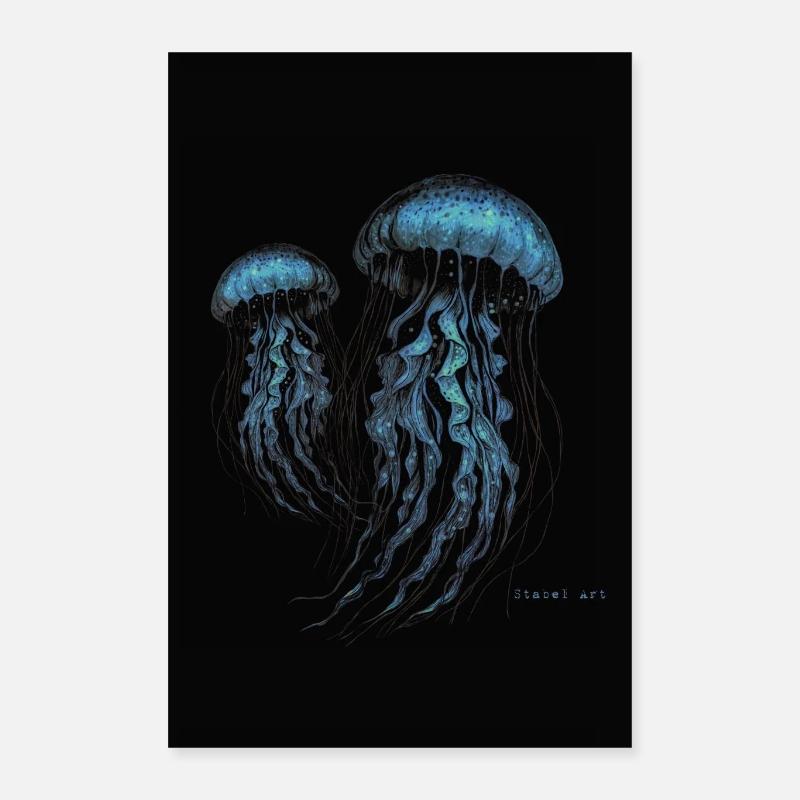 Méduses - Quallen Poster 40 x 60 cm