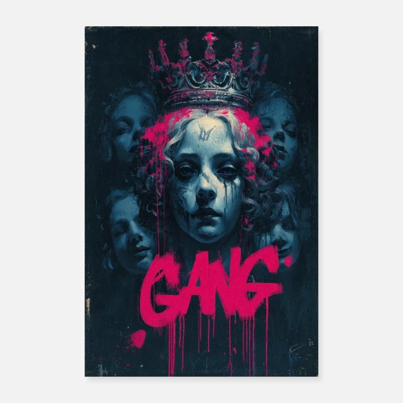 Neon Queen Graffiti Crown Poster 16" x 24" (40x60 cm)