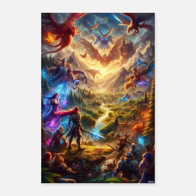 Dragonfront Realms Battle Poster 16" x 24" (40x60 cm)