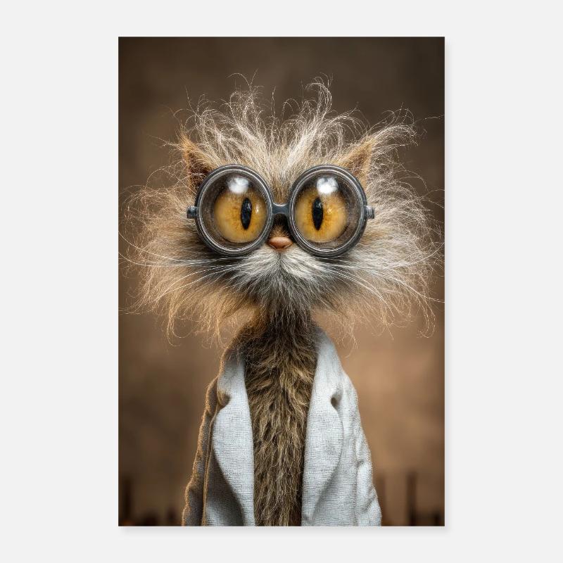 Steampunk-Katzenwissenschaftler Poster 40x60 cm