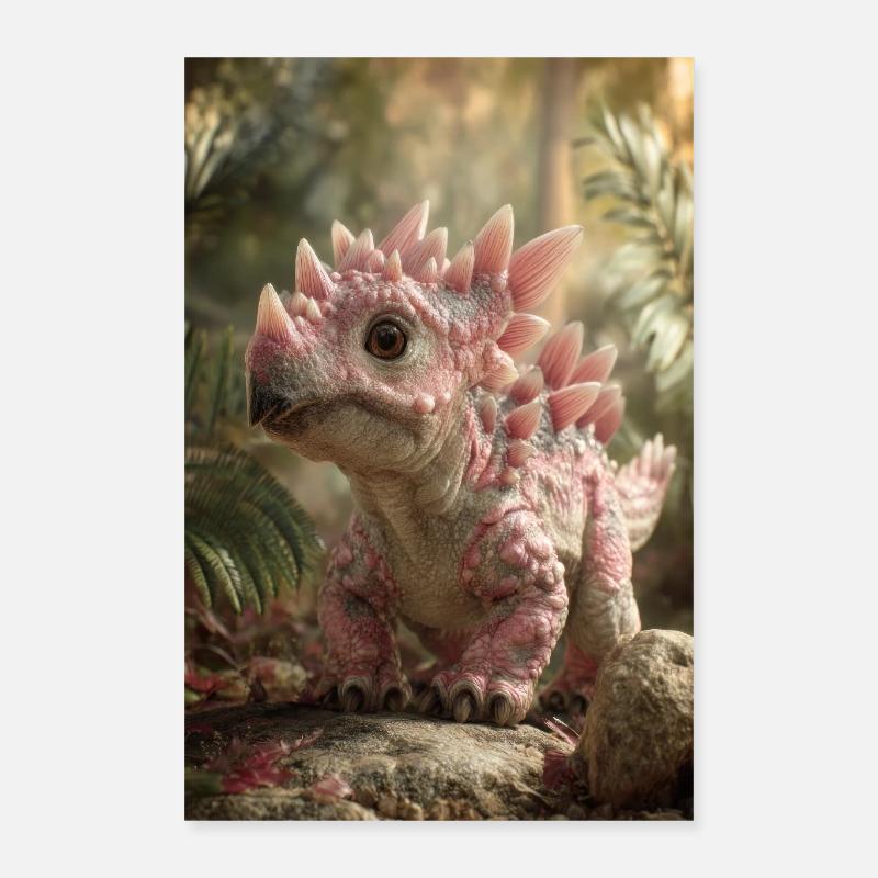 Rosa Stegosaurus im Ember Forest Poster 40x60 cm