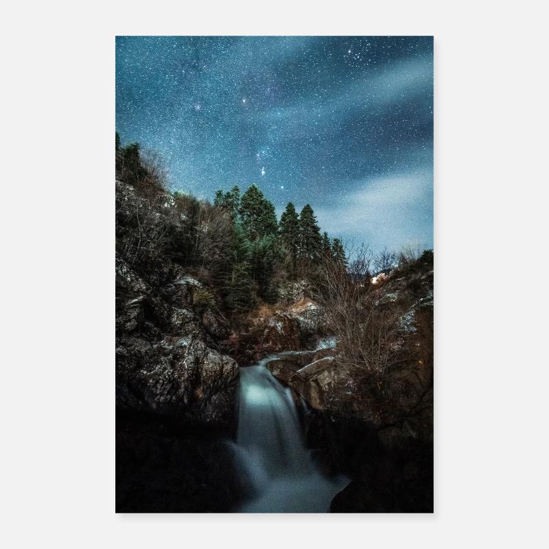 Constellation d’Orion au-dessus d’une rivière incroyable Poster 40 x 60 cm