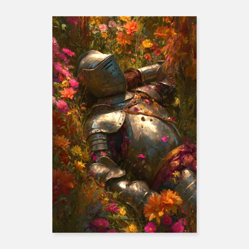 Chevalier fleuri en fleurs Poster 40 x 60 cm