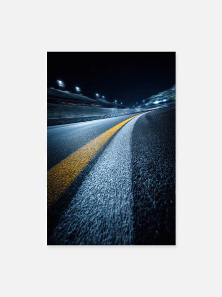 Midnight Track Horizon - Poster 16" x 24" (40x60 cm) - white - Front