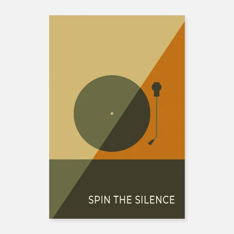 Spin The Silence – Minimal Record Poster Poster 16" x 24" (40x60 cm)