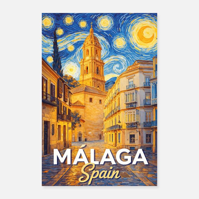 Málaga, Espagne Poster 40 x 60 cm
