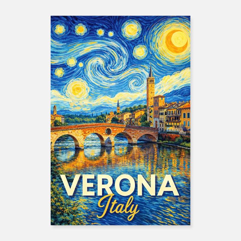 Vérone, Italie. Poster 40 x 60 cm