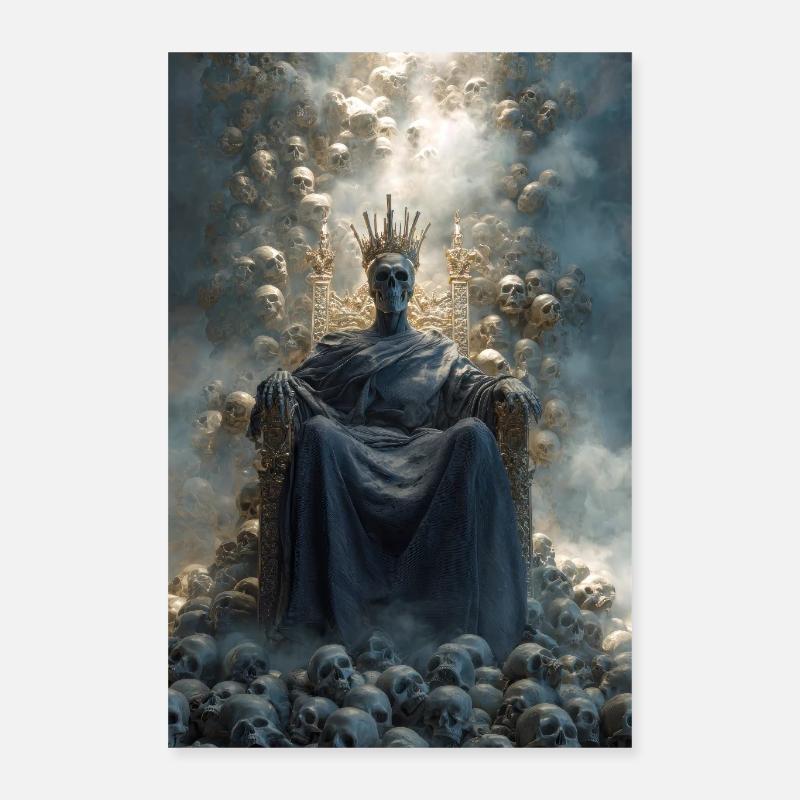 Le Trône du Crâne couronné roi Poster 40 x 60 cm