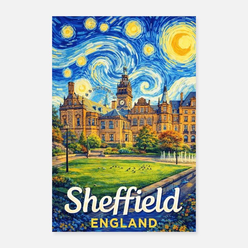 Sheffield, Angleterre Poster 40 x 60 cm