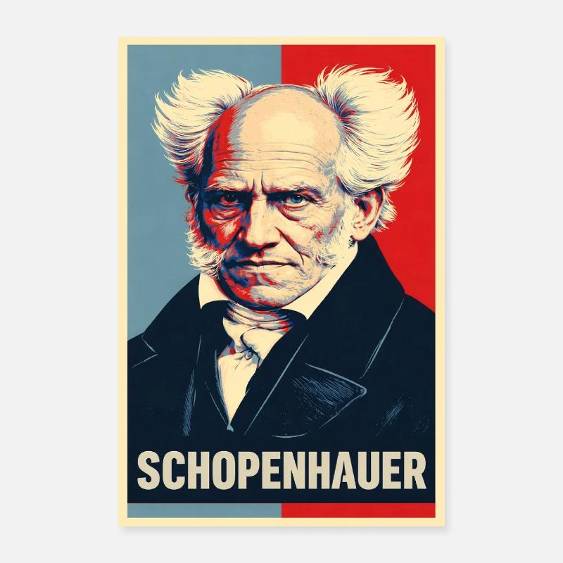 Portrait pop art d’Arthur Schopenhauer Poster 40 x 60 cm